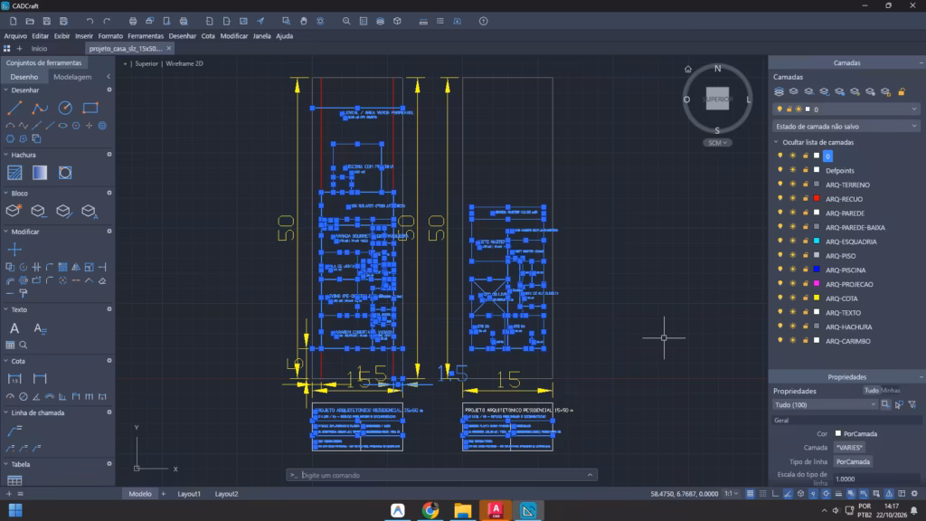 Projeto gerado por IA aberto na interface nativa do CADCraft