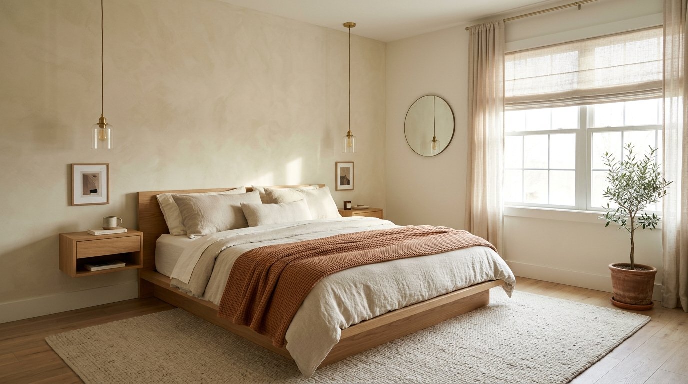 Redesenhar Casa com IA: 5 Prompts Práticos para Decorar (2026) 2 Quarto aconchegante transformado com IA de baixo custo