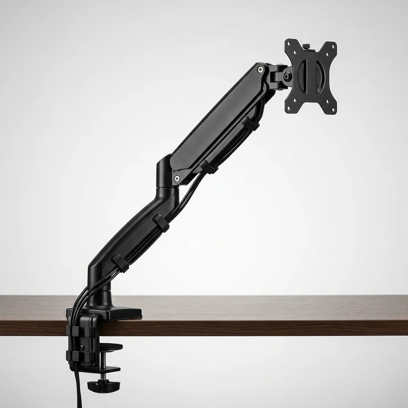 Heavy-duty gas spring articulated monitor arm desk mount with clamp